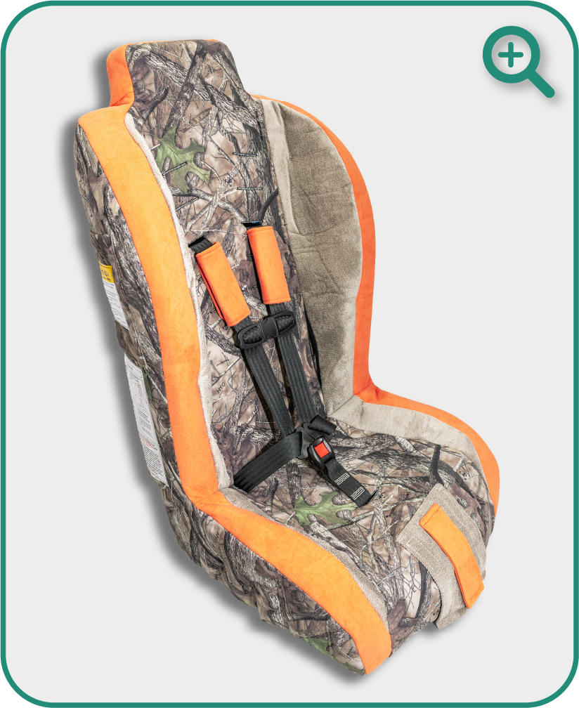 Roosevelt cover detail, 3/4 angle — Hunter Orange Camo