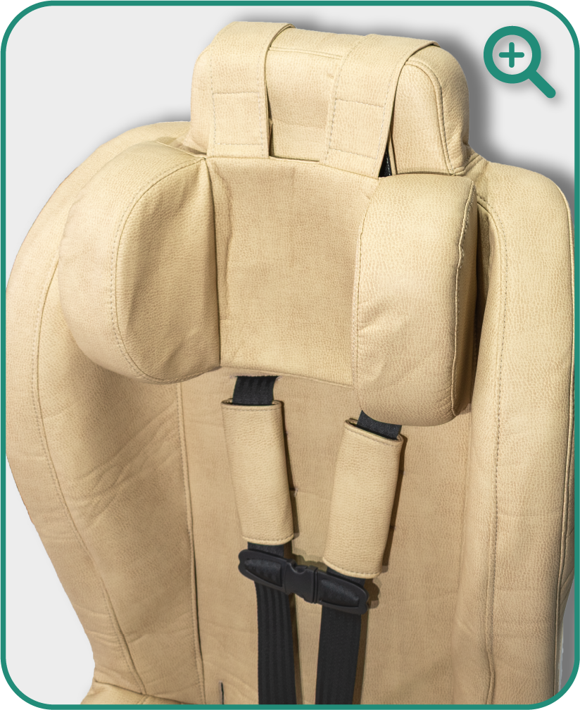 Roosevelt headrest detail — Beige Naugahyde