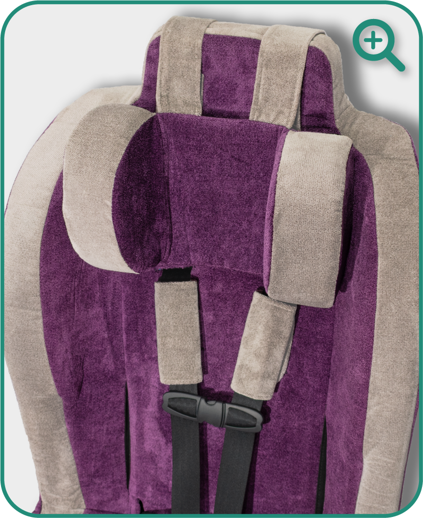 Roosevelt headrest detail — Purple Storm