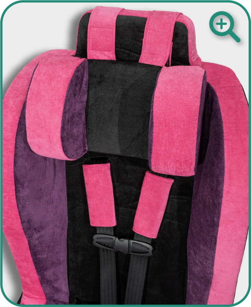 Roosevelt headrest detail — Shaded Berry