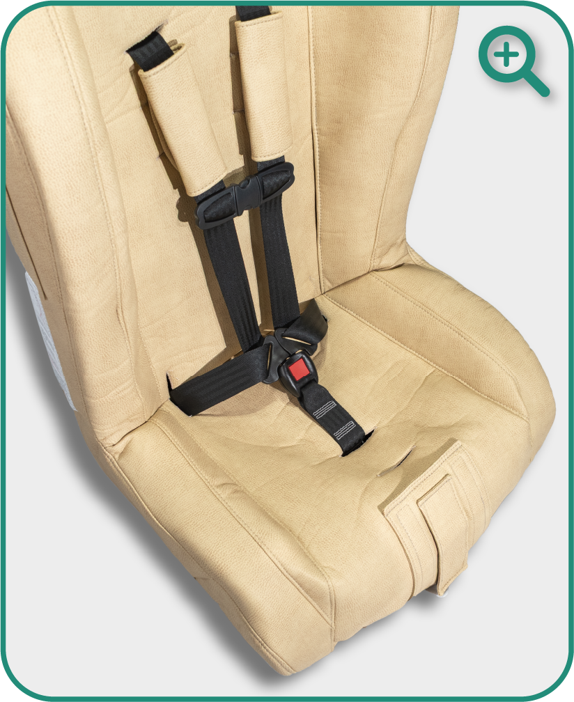 Roosevelt seat pan detail — Beige Naugahyde
